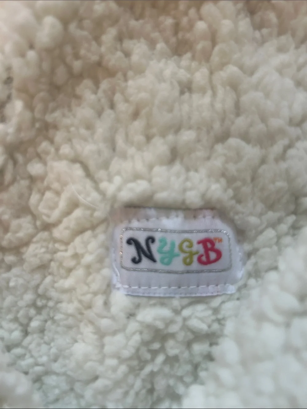 Sherpa-Lined Knit Baby Cardigan Sack - Cream & Gray